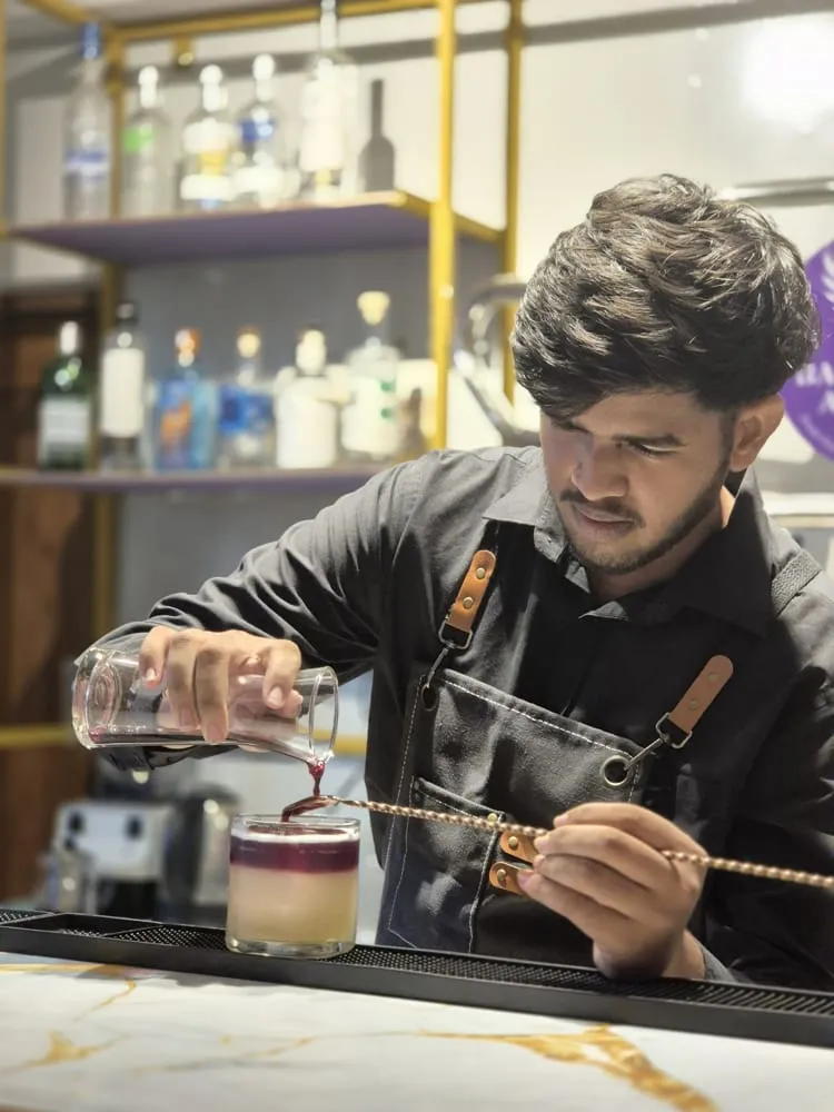 Bartending Academy Goa — student bartending in action